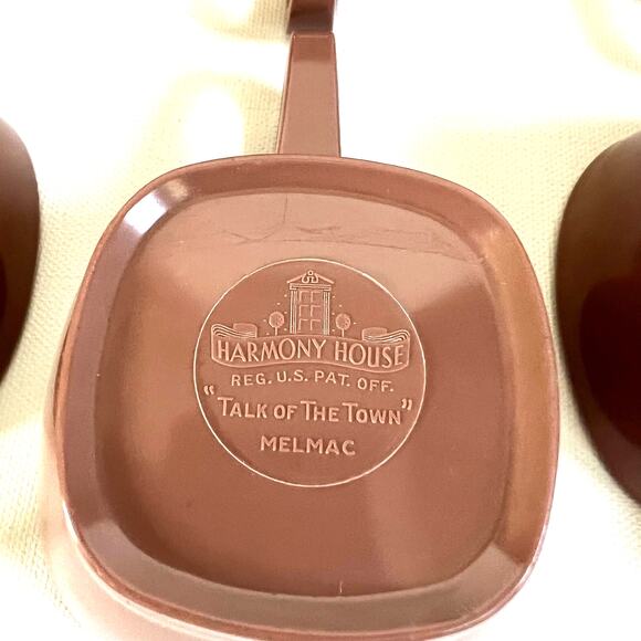 HARMONY HOUSE | Vintage 50s MCM Melmac Talk of the Town Coffee Cups Pink Brown - Picture 6 of 7